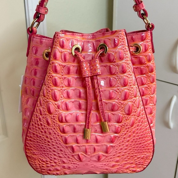 Brahmin Handbags - **SOLD**Brahmin NWT-Melinda Bucket Crossbody Coral Snapdragon